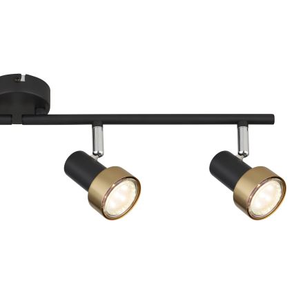 Globo - Spotlampe  4xGU10/25W/230V sort/guldfarvet