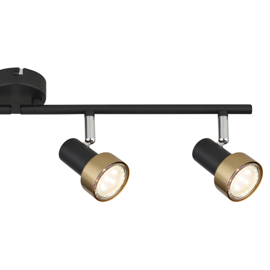 Globo - Spotlampe  4xGU10/25W/230V sort/guldfarvet