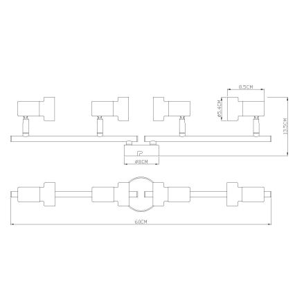 Globo - Spotlampe  4xGU10/25W/230V sort/guldfarvet