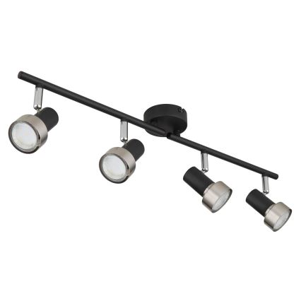 Globo - Spotlampe  4xGU10/25W/230V sort/sølvfarvet
