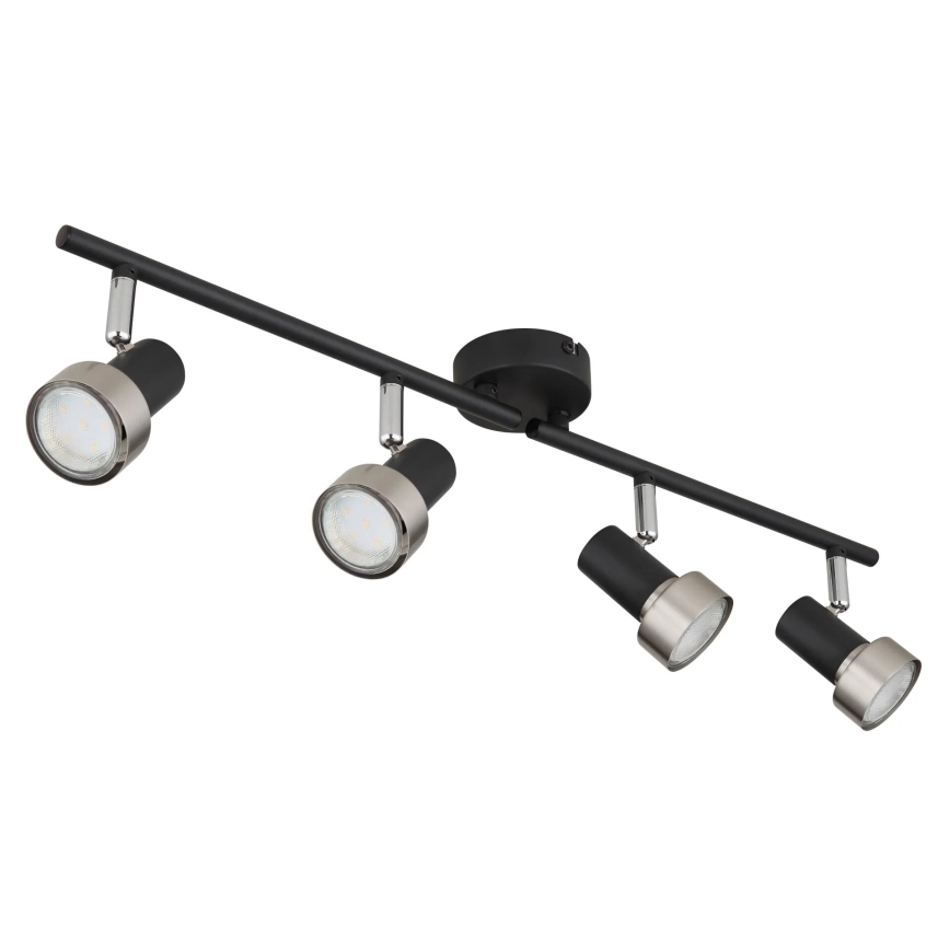 Globo - Spotlampe  4xGU10/25W/230V sort/sølvfarvet