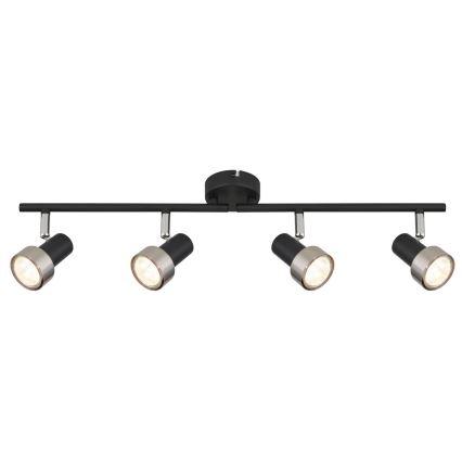 Globo - Spotlampe  4xGU10/25W/230V sort/sølvfarvet