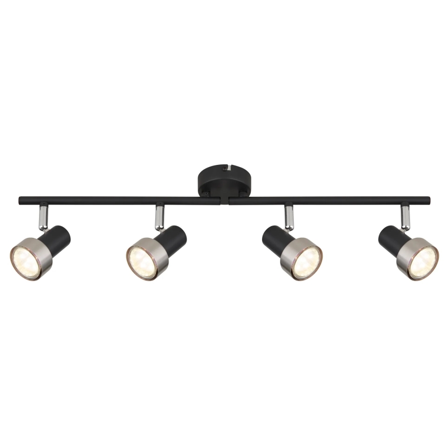 Globo - Spotlampe  4xGU10/25W/230V sort/sølvfarvet