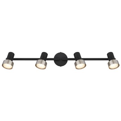 Globo - Spotlampe  4xGU10/25W/230V sort/sølvfarvet