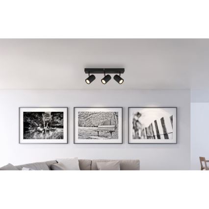Globo - Spotlampe 3xGU10/25W/230V sort