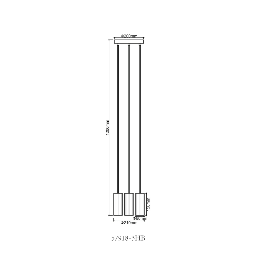 Globo - Pendel 3xGU10/25W/230V sort