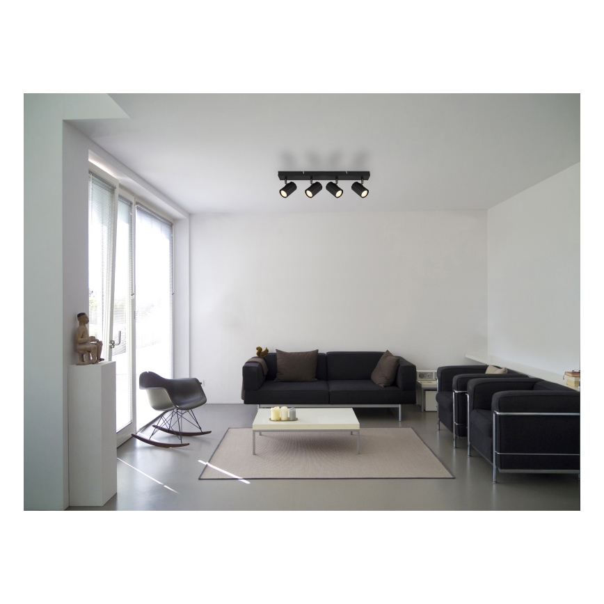 Globo - Spotlampe 4xGU10/25W/230V sort