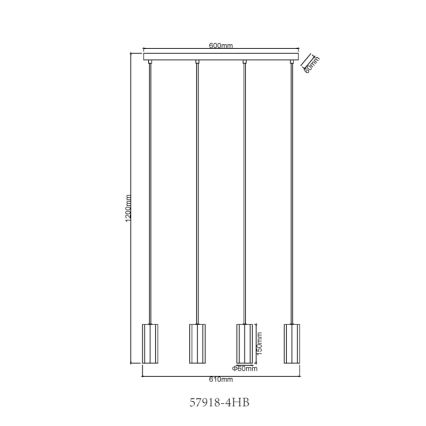Globo - Pendel 4xGU10/25W/230V sort