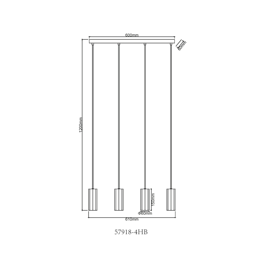 Globo - Pendel 4xGU10/25W/230V sort