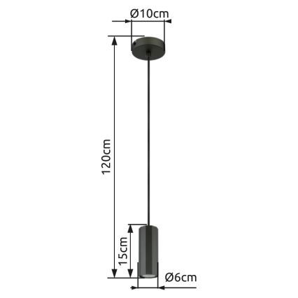 Globo - Pendel 1xGU10/25W/230V sort