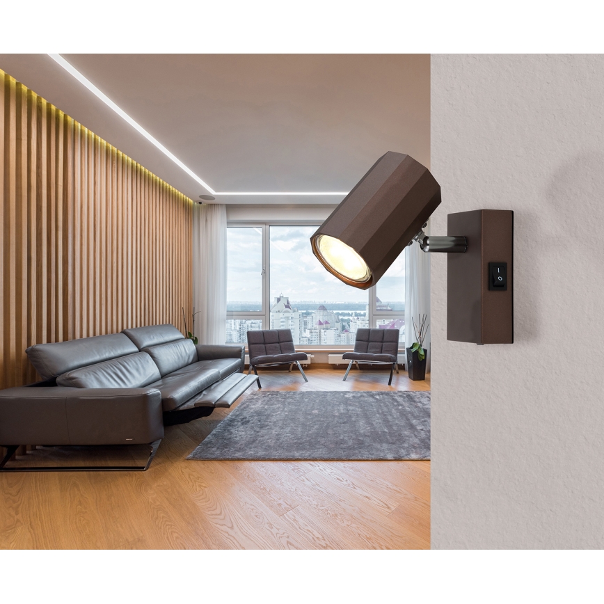 Globo - Vægspot 1xGU10/25W/230V brun