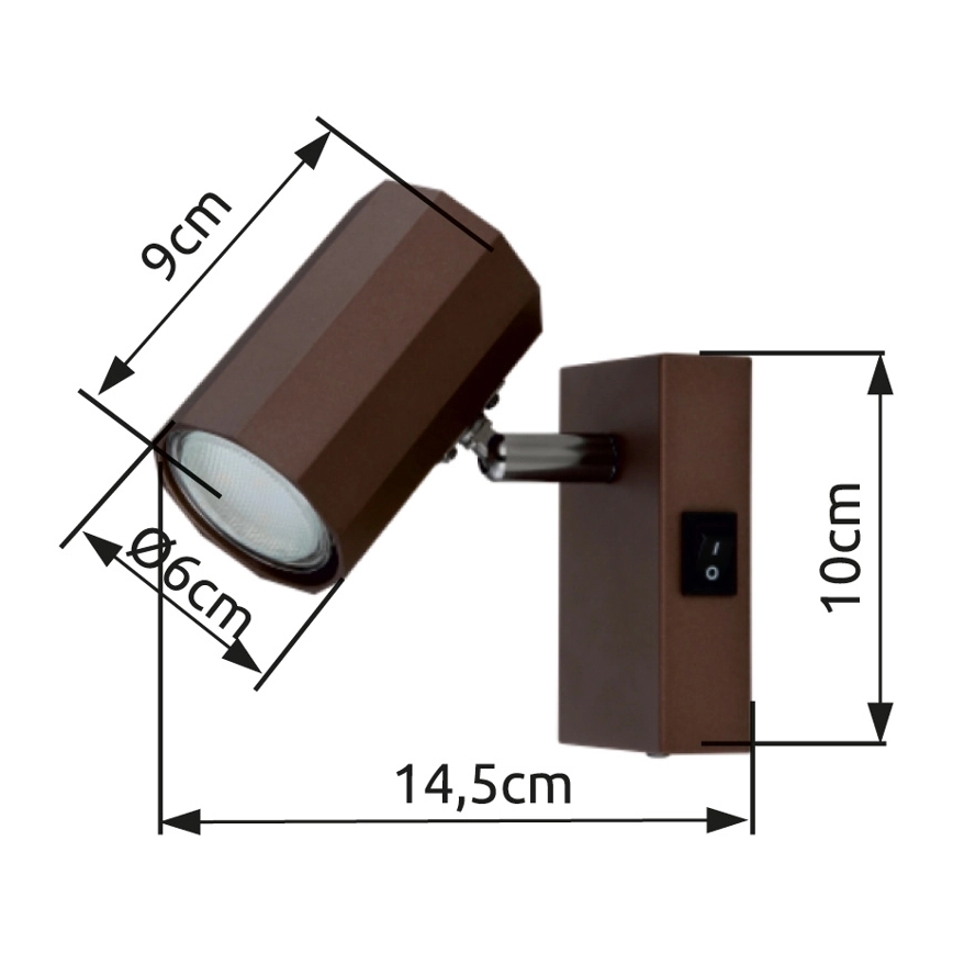 Globo - Vægspot 1xGU10/25W/230V brun