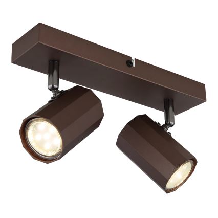 Globo - Spotlampe 2xGU10/25W/230V brun