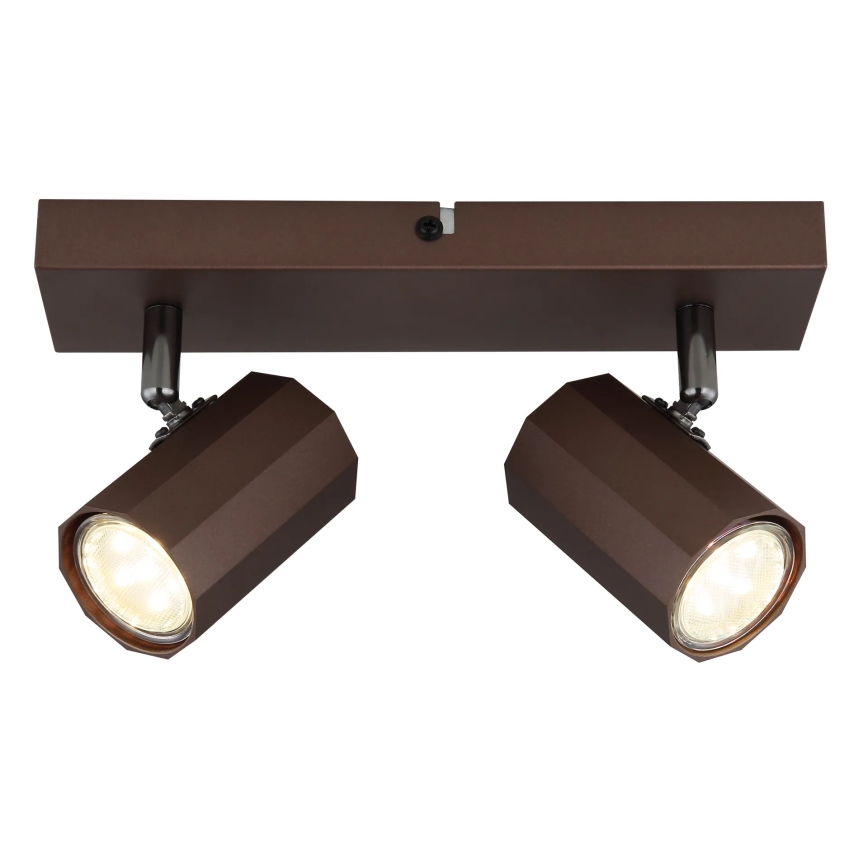 Globo - Spotlampe 2xGU10/25W/230V brun