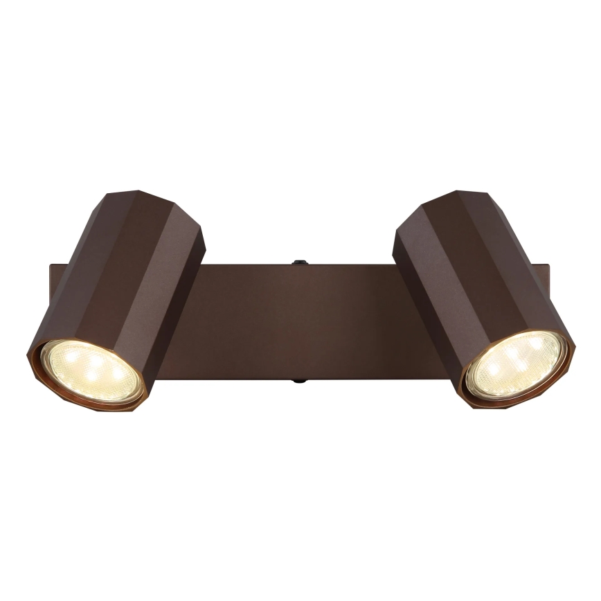 Globo - Spotlampe 2xGU10/25W/230V brun
