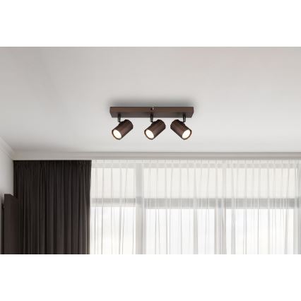 Globo - Spotlampe 3xGU10/25W/230V brun
