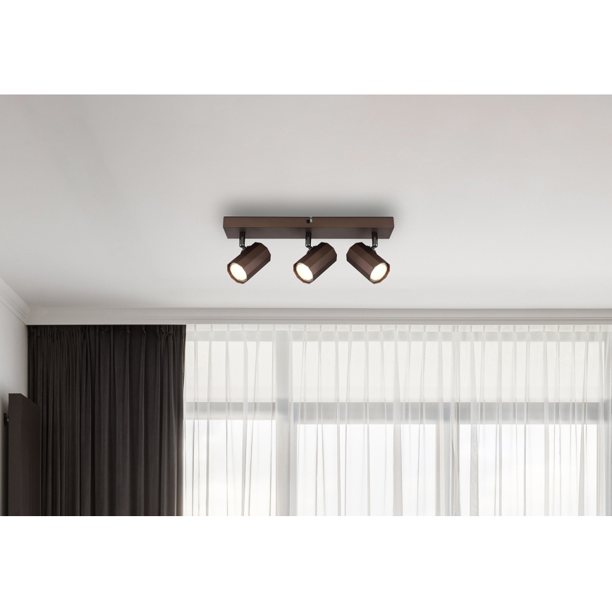 Globo - Spotlampe 3xGU10/25W/230V brun