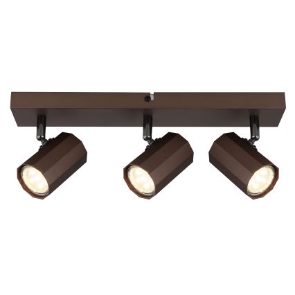 Globo - Spotlampe 3xGU10/25W/230V brun