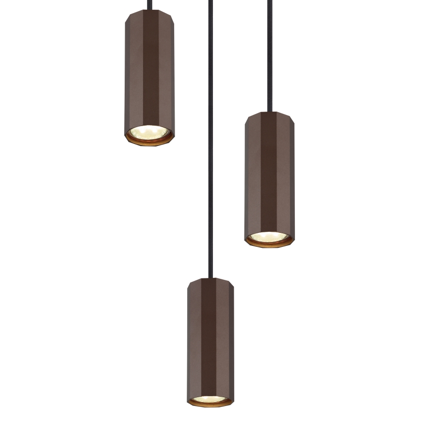 Globo - Pendel 3xGU10/25W/230V brun