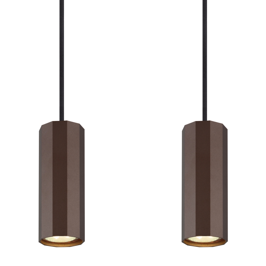 Globo - Pendel 4xGU10/25W/230V brun