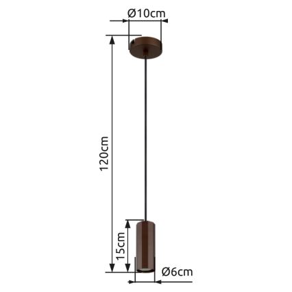 Globo - Pendel 1xGU10/25W/230V brun
