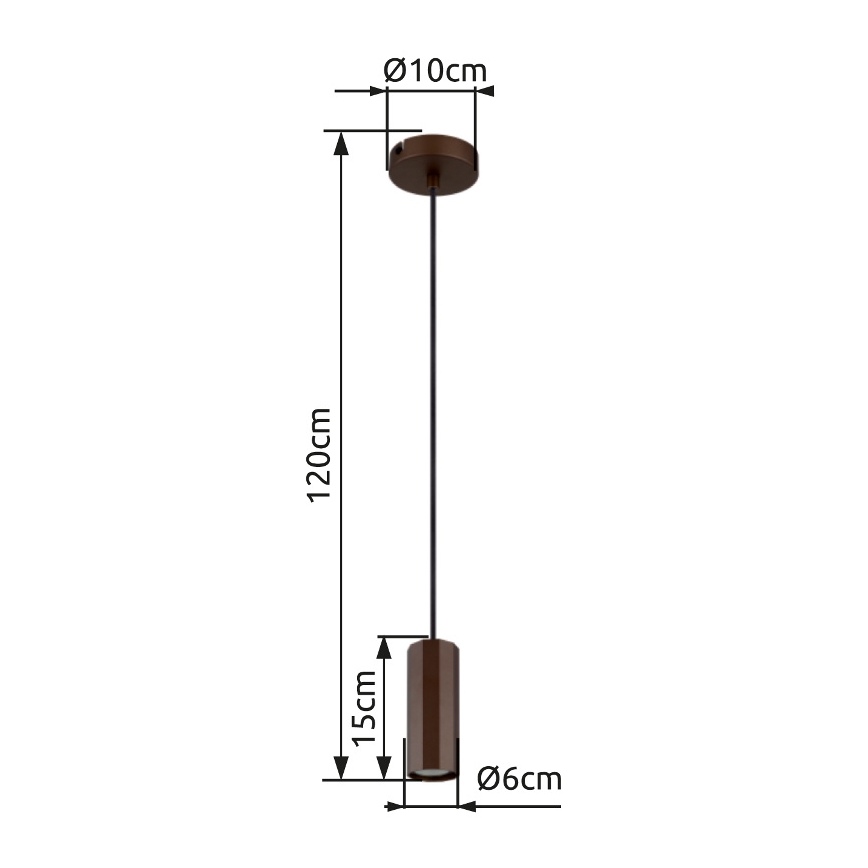 Globo - Pendel 1xGU10/25W/230V brun