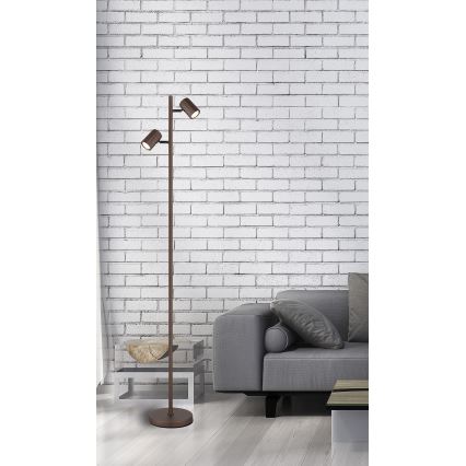 Globo - Gulvlampe 2xGU10/5W/230V brun