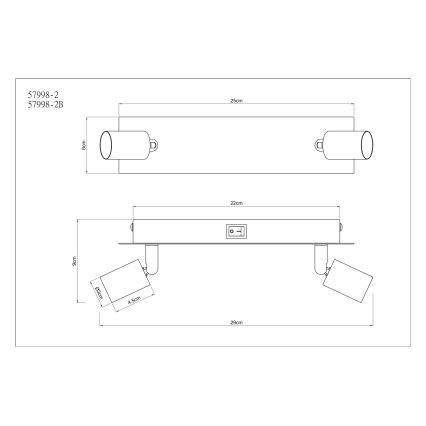 Globo - Spotlampe 2xGU10/35W/230V sort