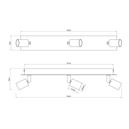 Globo - Spotlampe 3xGU10/35W/230V sort