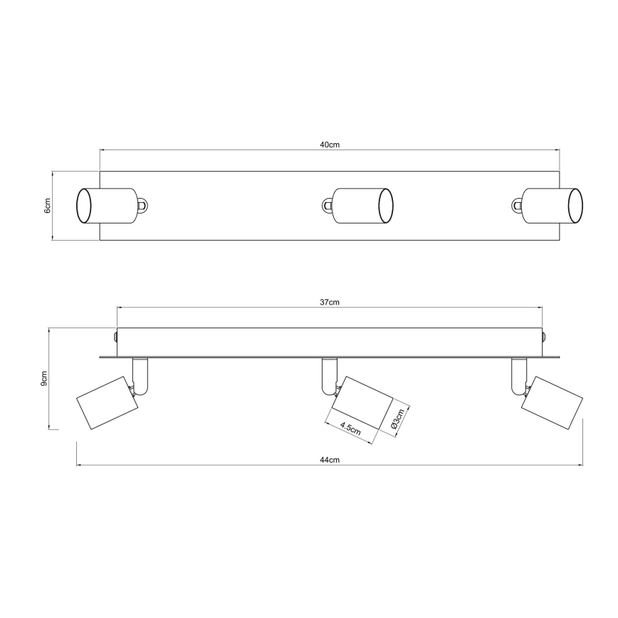 Globo - Spotlampe 3xGU10/35W/230V sort