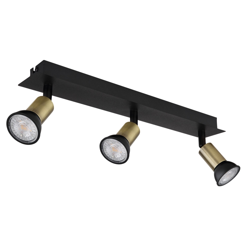 Globo - Spotlampe 3xGU10/35W/230V sort/messing