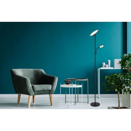 Globo - LED gulvlampe dæmpbar LED/20W/230V+ LED/5W 3000/4000/6500K sort