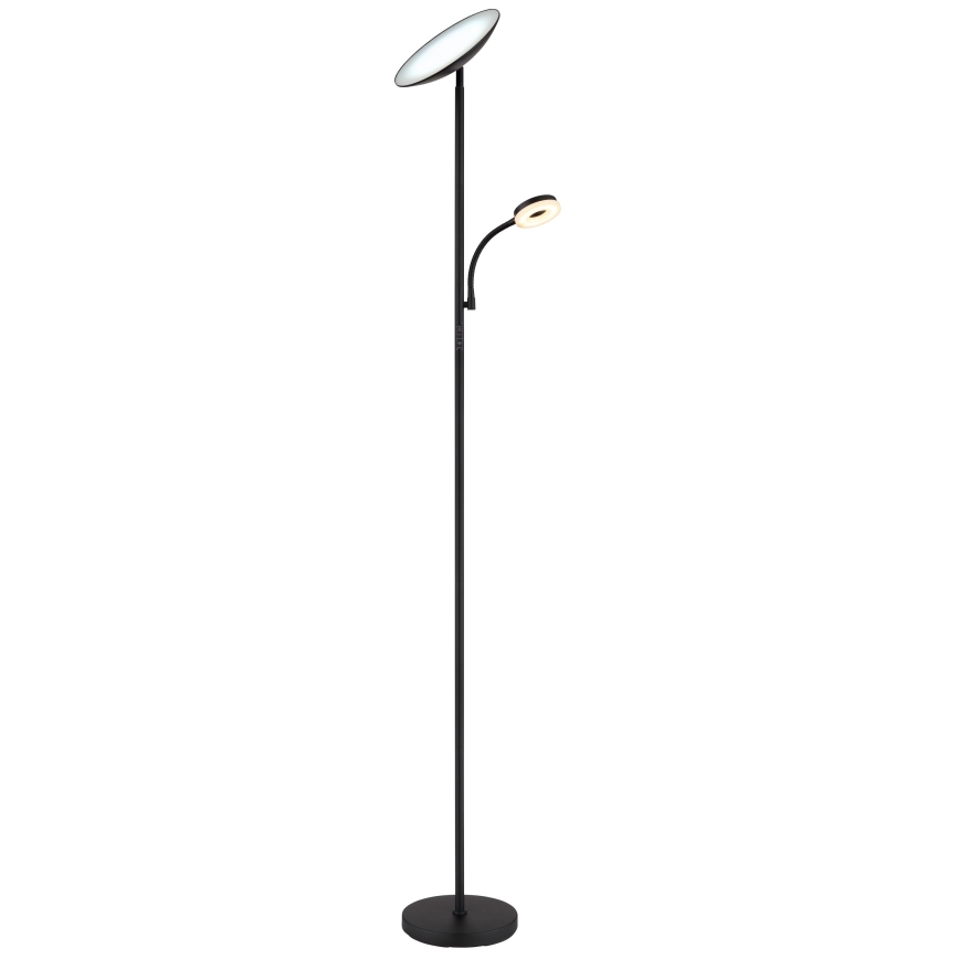 Globo - LED gulvlampe dæmpbar LED/20W/230V+ LED/5W 3000/4000/6500K sort