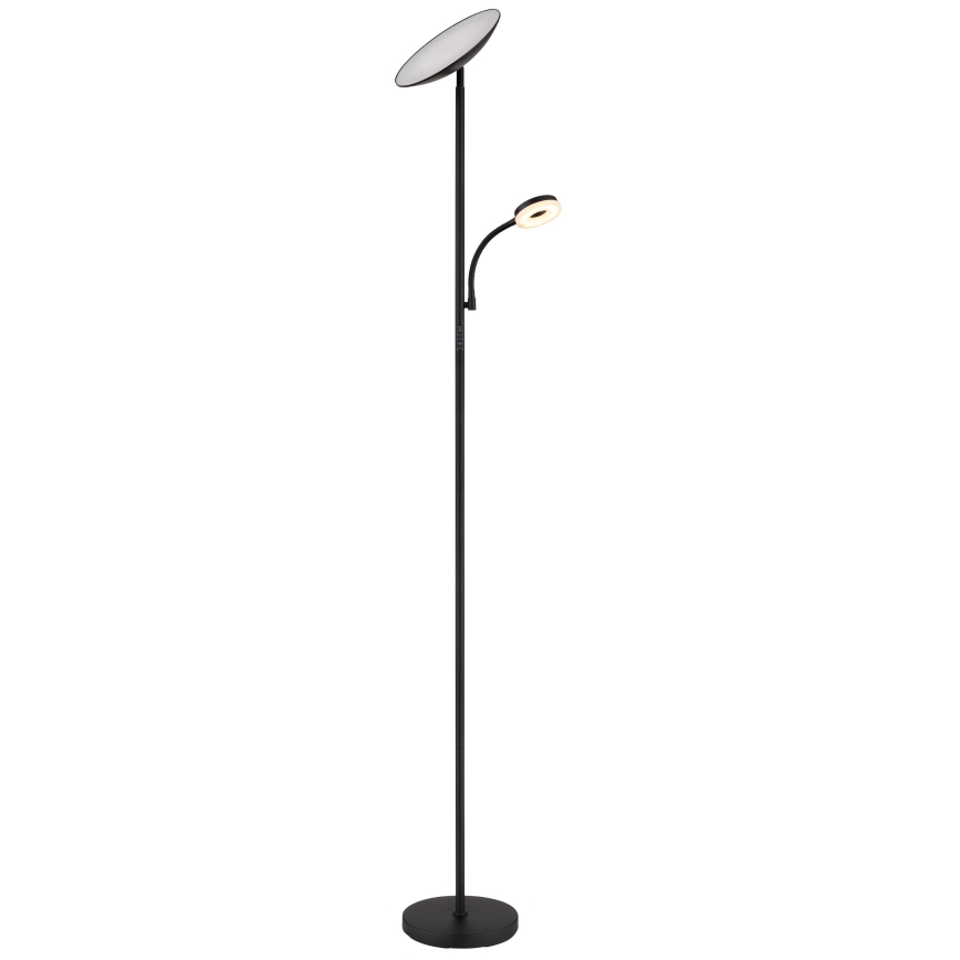 Globo - LED gulvlampe dæmpbar LED/20W/230V+ LED/5W 3000/4000/6500K sort