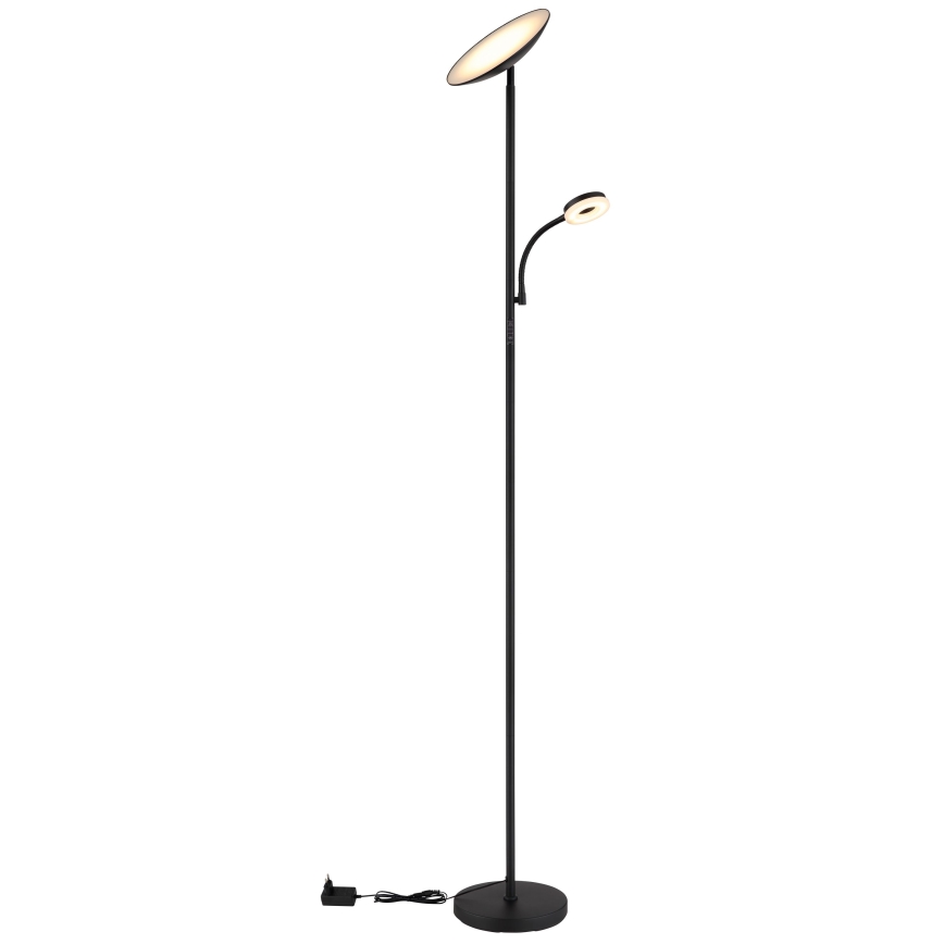 Globo - LED gulvlampe dæmpbar LED/20W/230V+ LED/5W 3000/4000/6500K sort