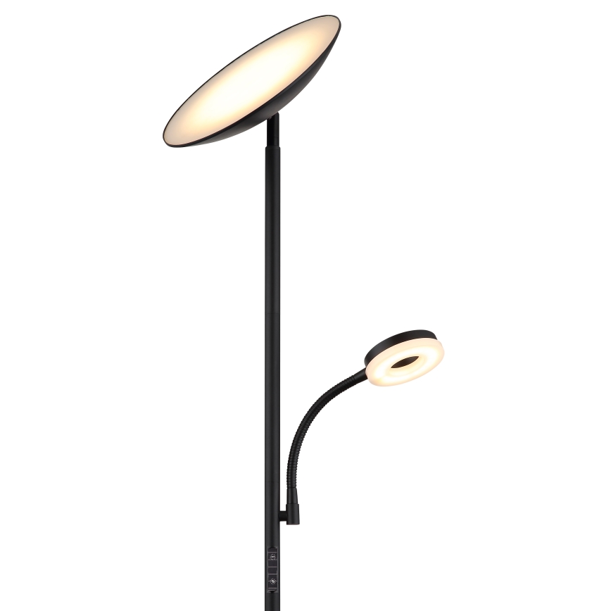 Globo - LED gulvlampe dæmpbar LED/20W/230V+ LED/5W 3000/4000/6500K sort