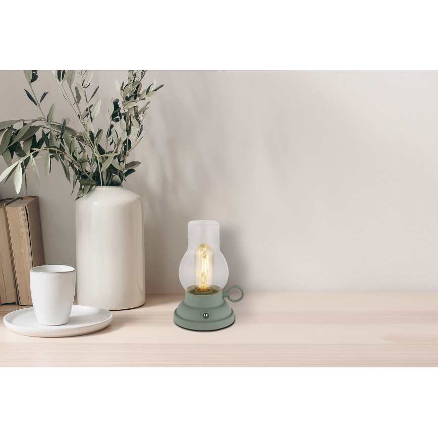 Globo - Genopladelig LED bordlampe m. touch-funktion dæmpbar LED/1W/3,7V 1200 mAh grøn