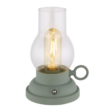 Globo - Genopladelig LED bordlampe m. touch-funktion dæmpbar LED/1W/3,7V 1200 mAh grøn
