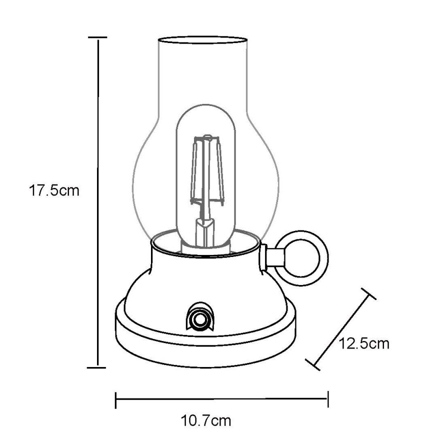 Globo - Genopladelig LED bordlampe m. touch-funktion dæmpbar LED/1W/3,7V 1200 mAh grøn