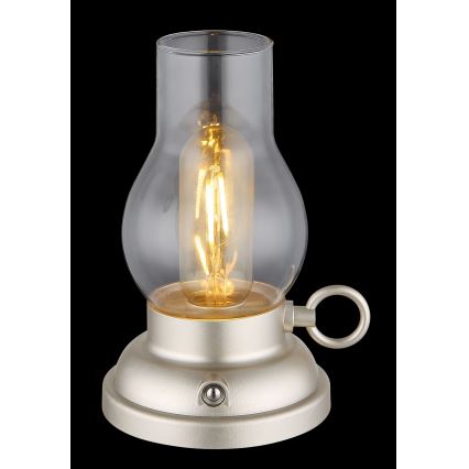 Globo - Genopladelig LED bordlampe m. touch-funktion dæmpbar LED/1W/3,7V 1200 mAh mat krom