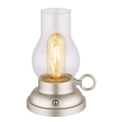 Globo - Genopladelig LED bordlampe m. touch-funktion dæmpbar LED/1W/3,7V 1200 mAh mat krom