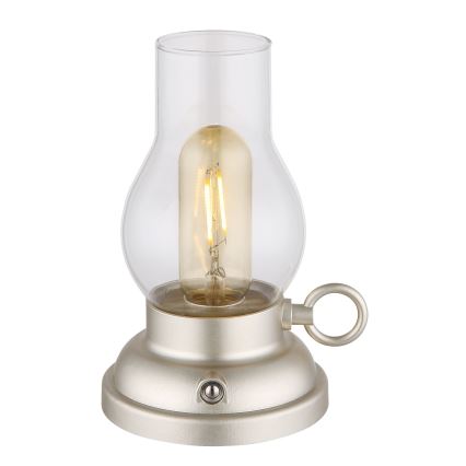 Globo - Genopladelig LED bordlampe m. touch-funktion dæmpbar LED/1W/3,7V 1200 mAh mat krom