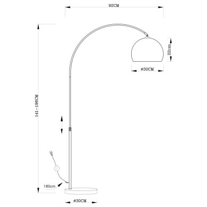 Globo - Gulvlampe 1xE27/40W/230V