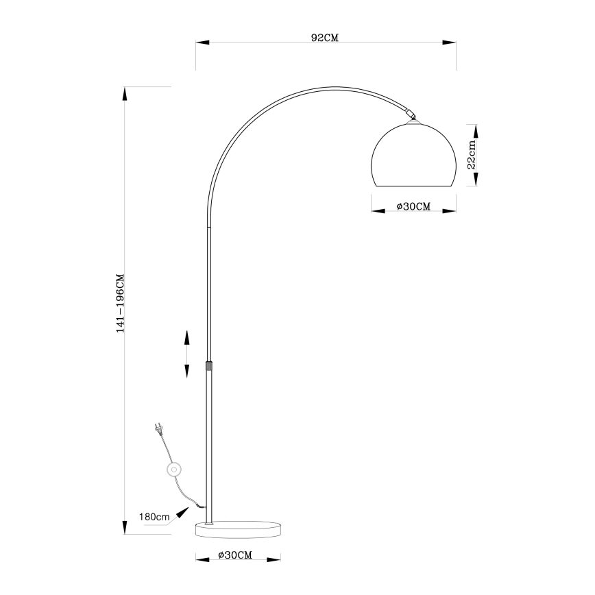 Globo - Gulvlampe 1xE27/40W/230V