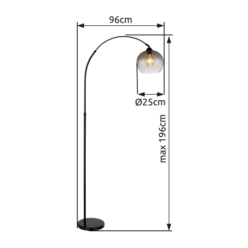 Globo - Gulvlampe 1xE27/60W/230V sort