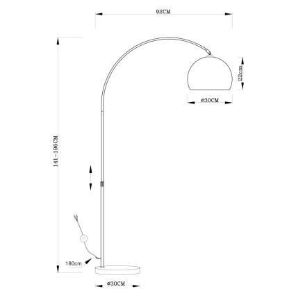 Globo - Gulvlampe 1xE27/40W/230V