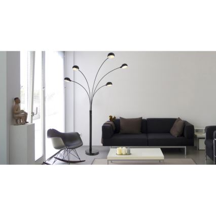 Globo - Gulvlampe 5xE14/40W/230V sort