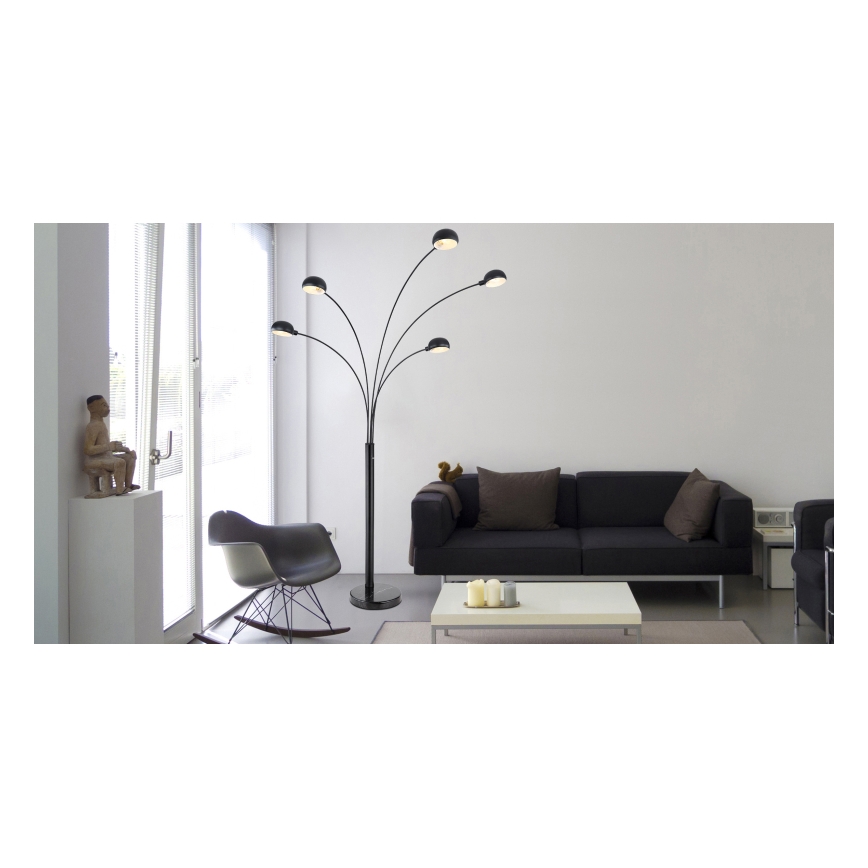 Globo - Gulvlampe 5xE14/40W/230V sort