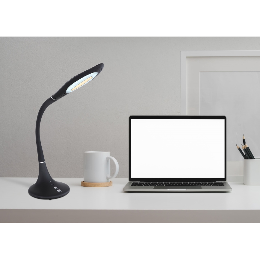 Globo - LED bordlampe m. touch-funktion fleksibel LED/9W/230V 3000/4500/6500K sort