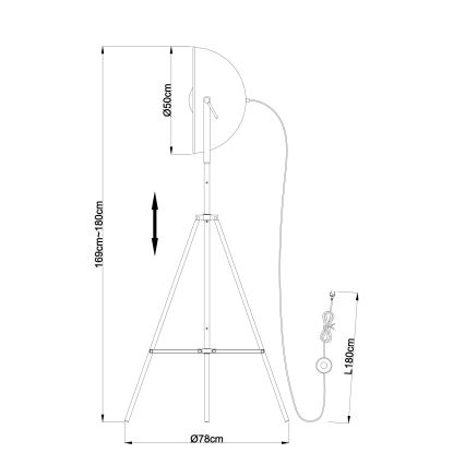 Globo - Gulvlampe 1xE27/60W/230V